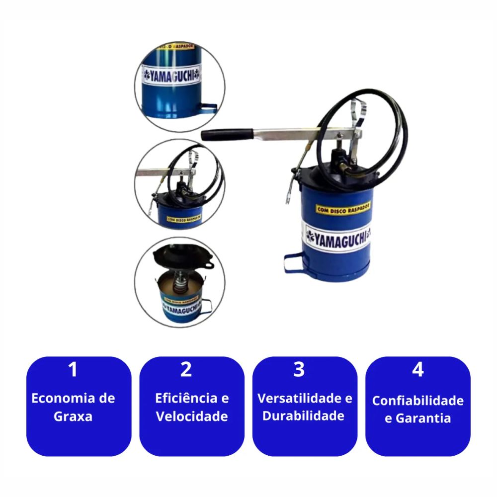 Bomba De Graxa 7kg Modelo 209 Com Disco Raspador Yamaguchi
