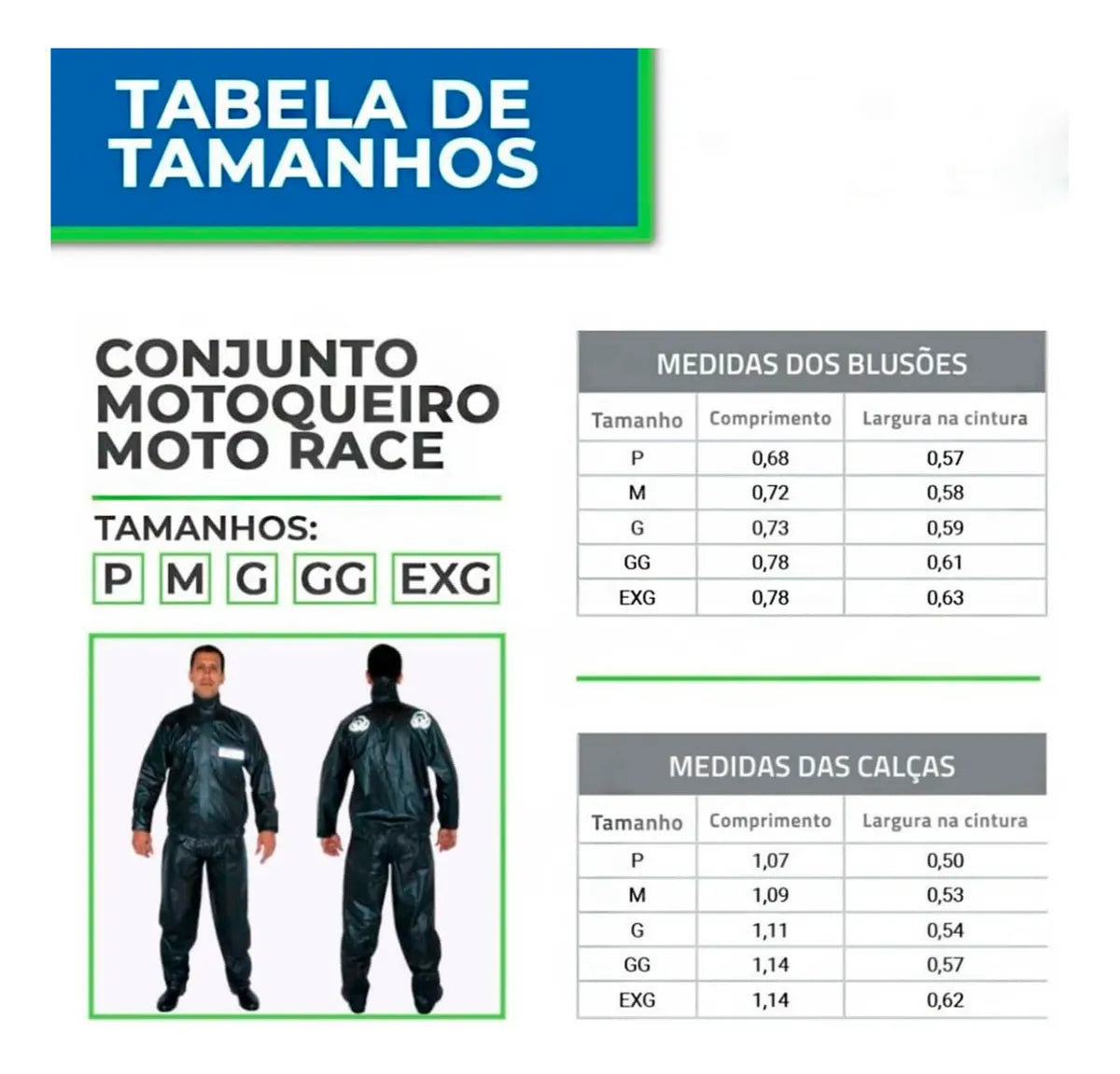 Conjunto Motoqueiro Capa De Chuva De Nylon Impermeável Tam.M