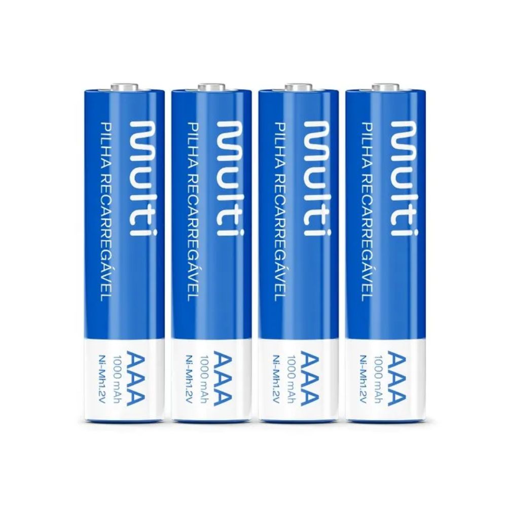 Pilhas Recarregáveis AAA 1000Mah com 4 Unidades Multi CB050