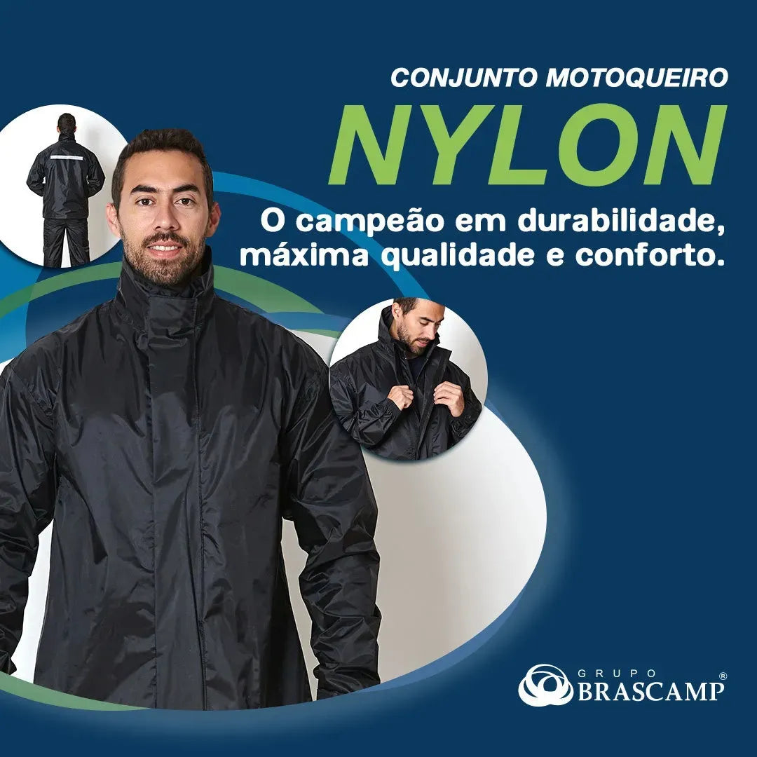 Conjunto Motoqueiro Capa Chuva De Nylon Impermeável Tam.EXG