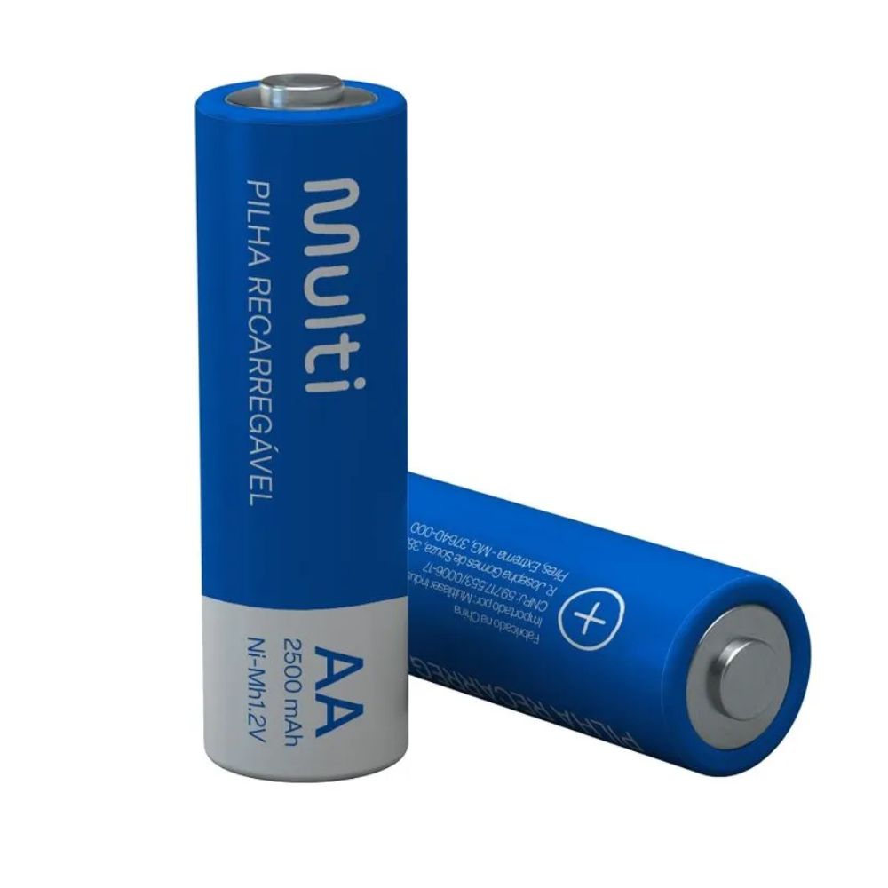 Pilhas Recarregáveis AA 2500Mah Com 2 Unidades CB053