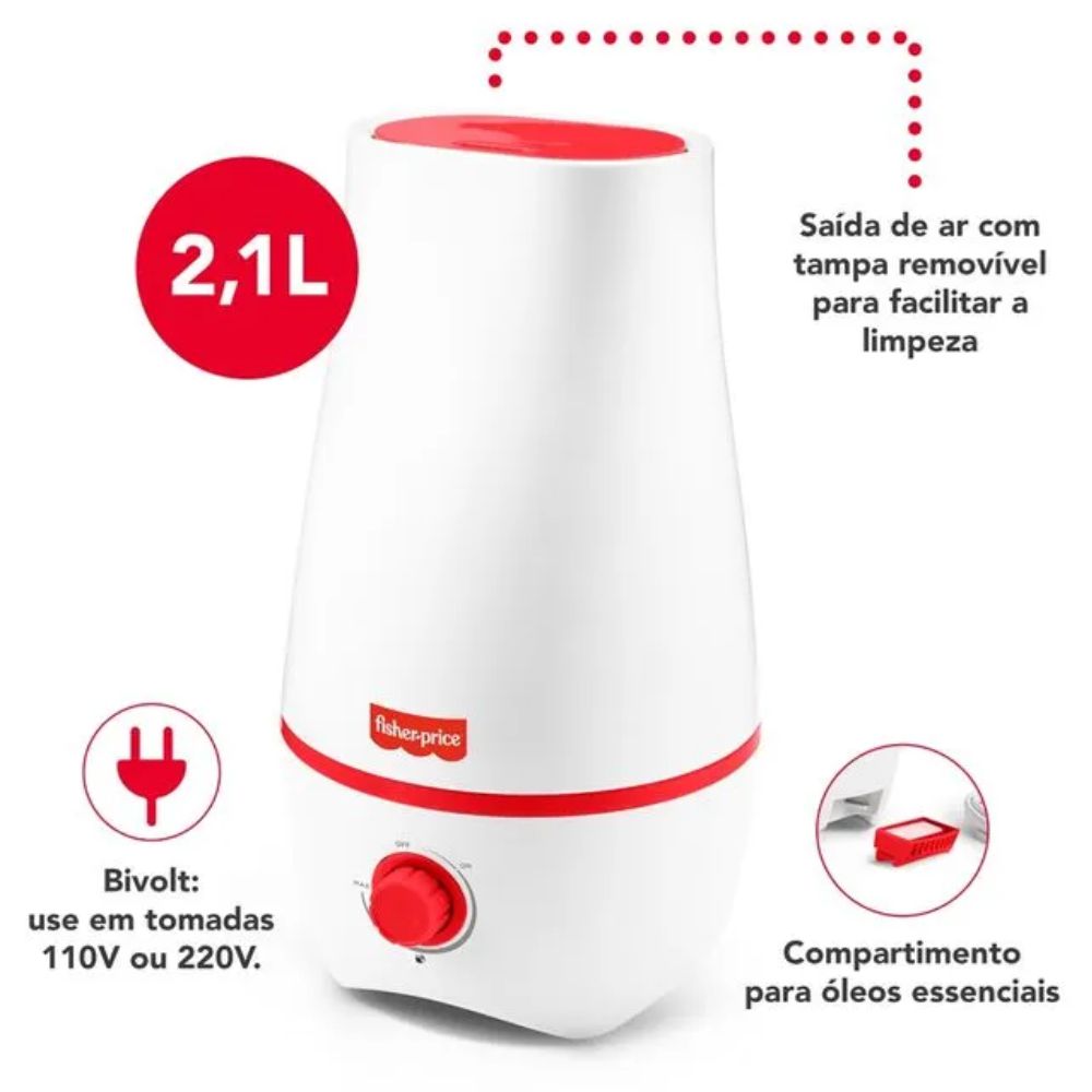 Umidificador de Ar 2,2Litros Bivolt Fisher Price HC055 Multi