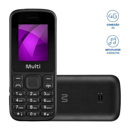 Celular UP 4G Dual Chip Mp3 Preto Multi P9139