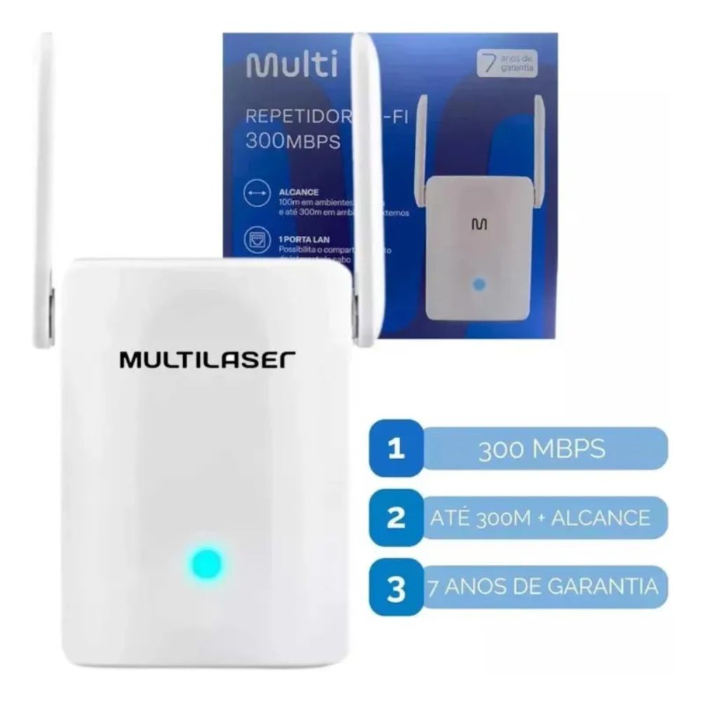 Repetidor De Sinal Multilaser Wifi 300mbps