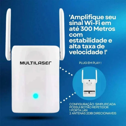 Repetidor De Sinal Multilaser Wifi 300mbps