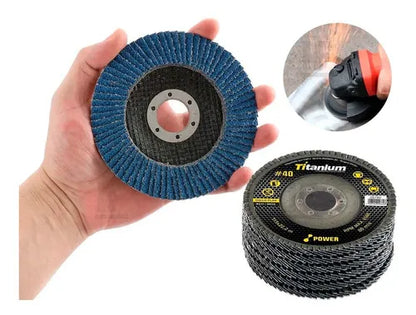 Kit com 20 Discos Flap 4 1/2x7/8 40 Graos - Titanium