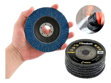 Kit com 20 Discos Flap 4 1/2x7/8 60 Graos - Titanium