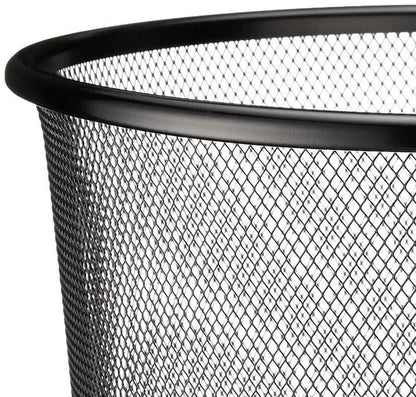 Cesto de Lixo 12,3Litros Redondo Aço Perfurado - Preto Kala