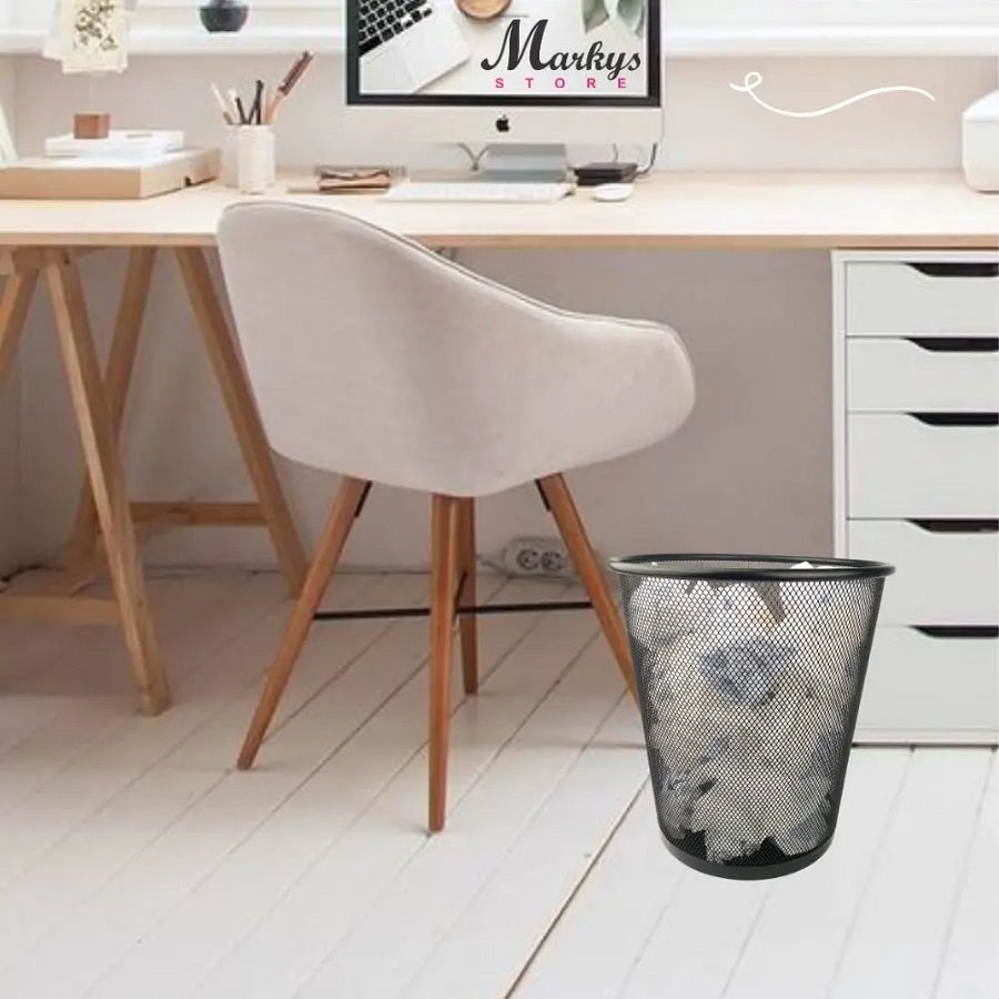 Cesto de Lixo 12,3Litros Redondo Aço Perfurado - Preto Kala