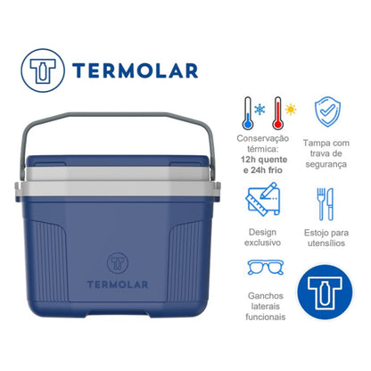 Caixa Térmica 20L + Jarra Térmica Fliptop 2,5L Azul Tech Termolar
