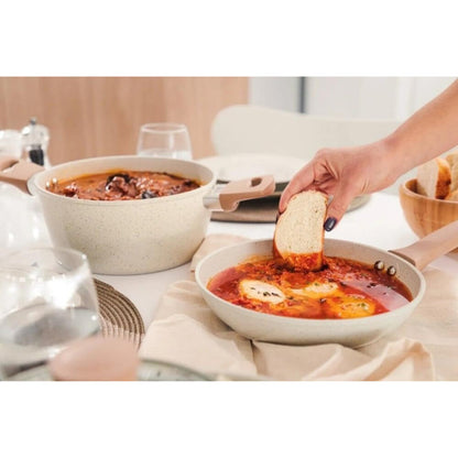 Jogo De Panelas de Indução 5 Peças Revestimento Ceramic-flon Vanilla MTA