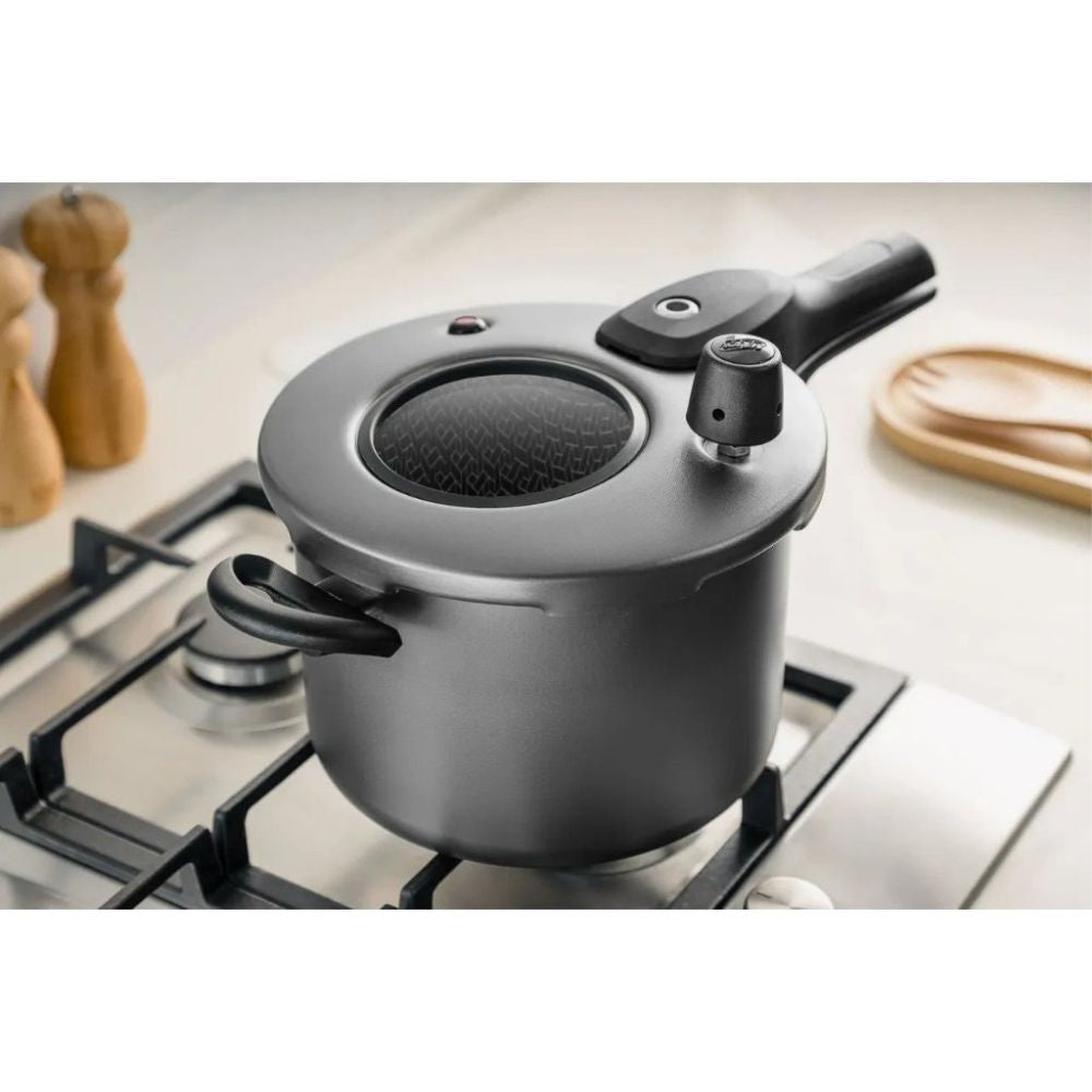 Panela de Pressão Visor Antiaderente 4,5l Grafite MTA