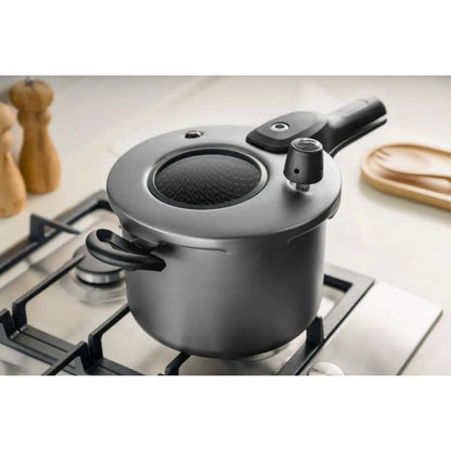 Panela de Pressão Visor Antiaderente 4,5l Grafite MTA