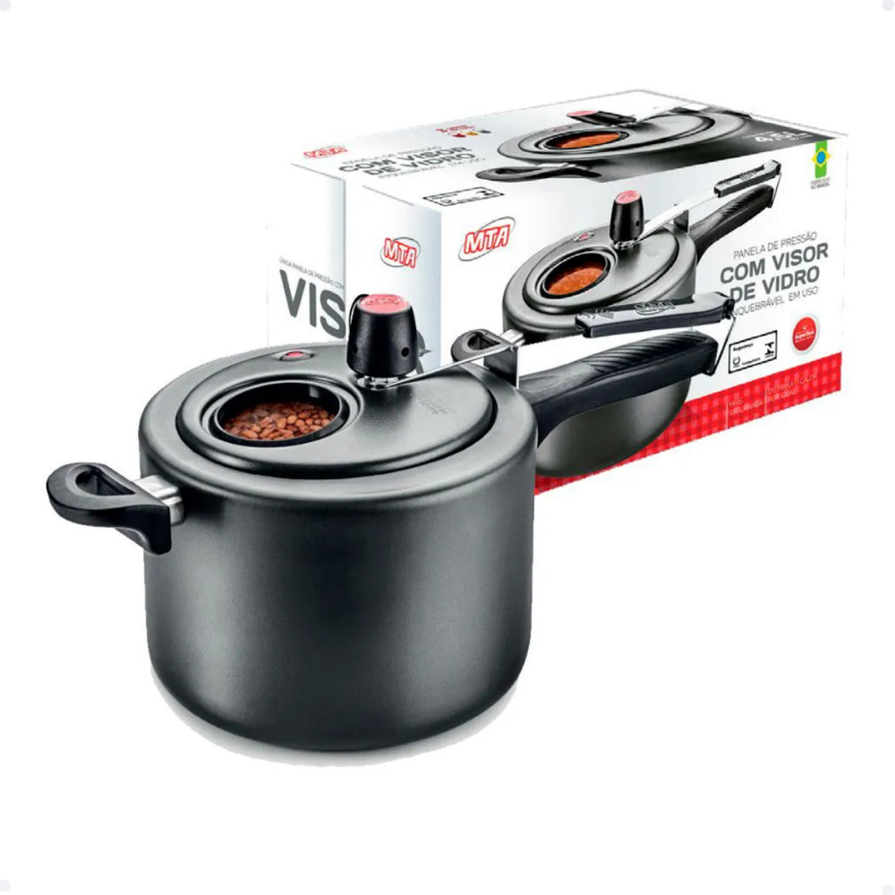Panela De Pressão Exclusive 4,5 Litros Grafite Com Visor MTA
