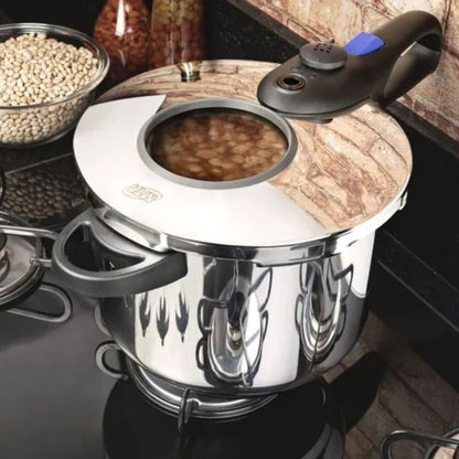 Panela De Pressão Inox Visor De Vidro Para Indução MTA 6L