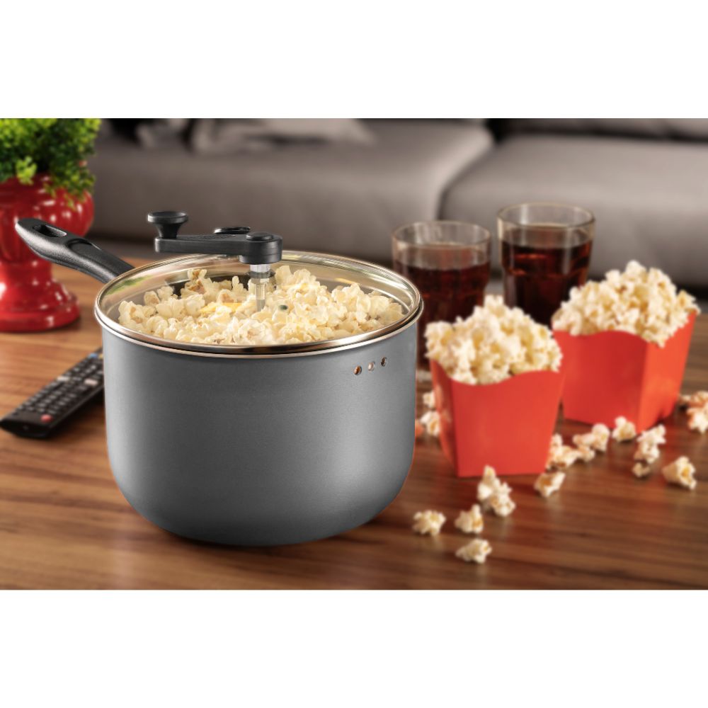 Pipoqueira MTA Antiaderente SuperFlon Ultra 22cm 4,8L Grafite