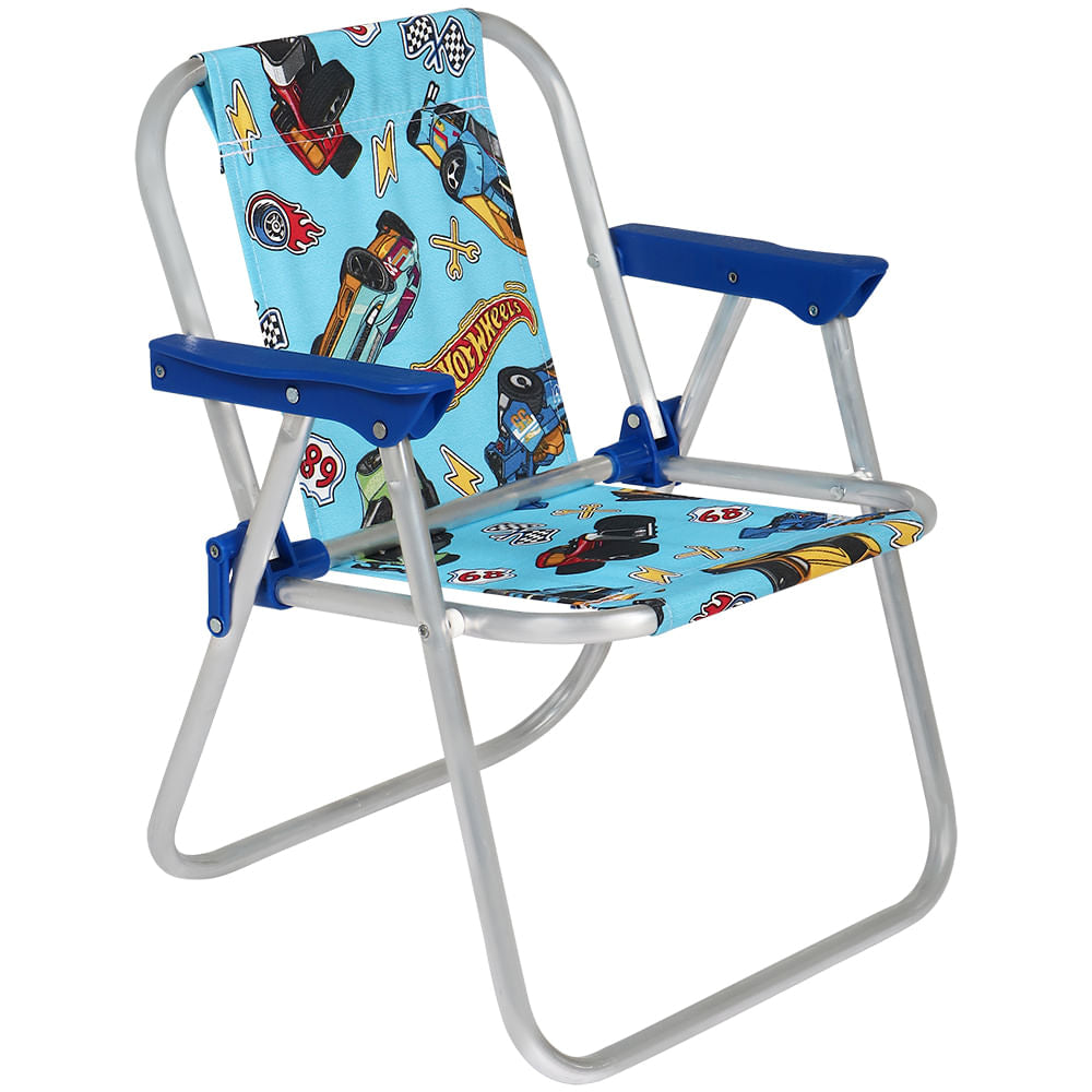 Cadeira Infantil Praia Piscina Alumínio Dobrável Hot Wheels