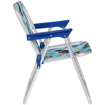 Cadeira Infantil Praia Piscina Alumínio Dobrável Hot Wheels