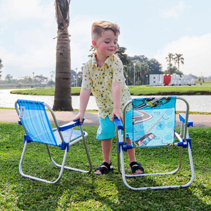 Cadeira Infantil Praia Piscina Alumínio Dobrável Hot Wheels