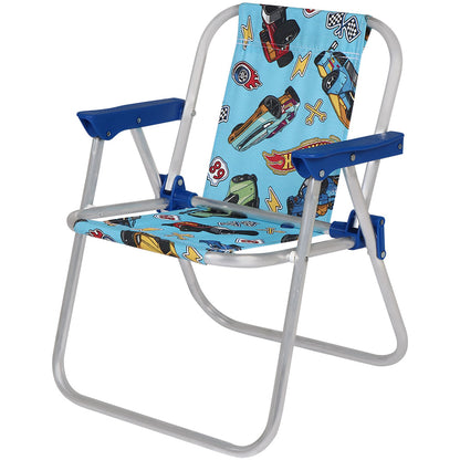 Cadeira Infantil Praia Piscina Alumínio Dobrável Hot Wheels
