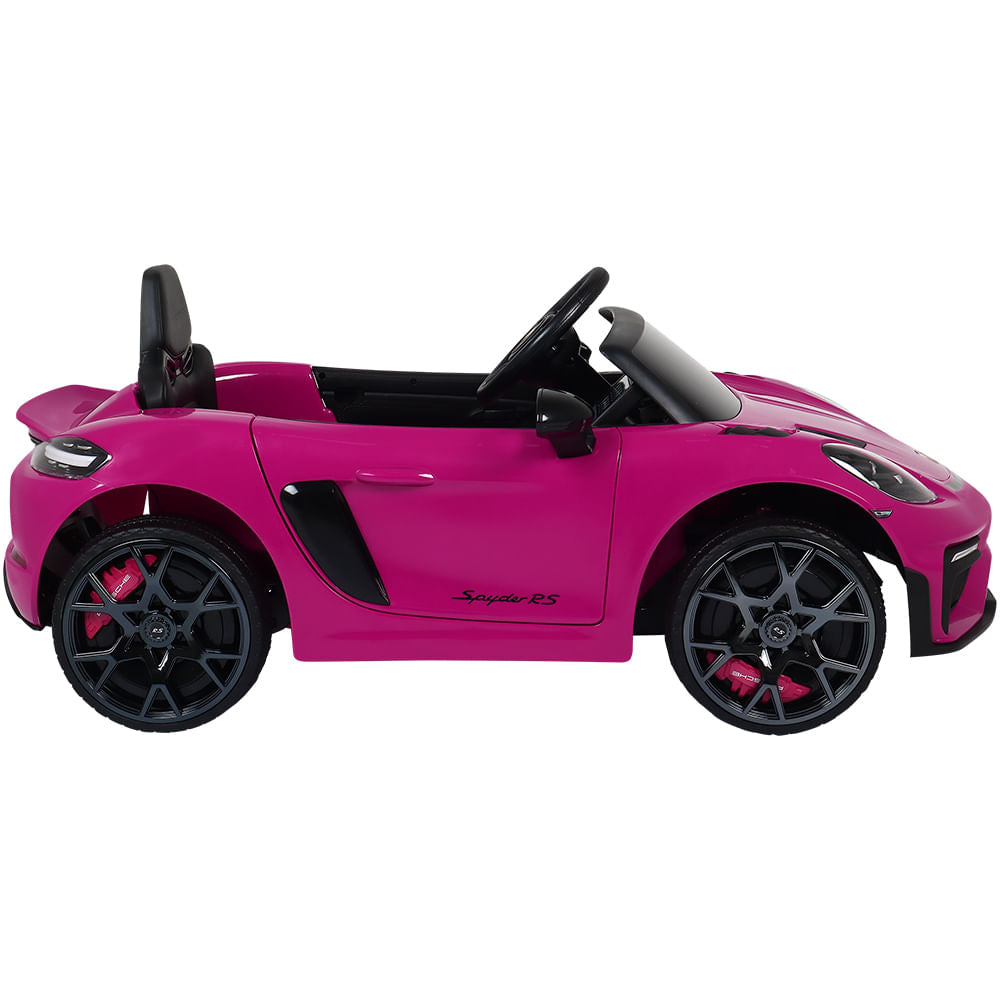 Carro Elétrico Infantil Porsche Spyder 718 RS 12V Rosa Bel