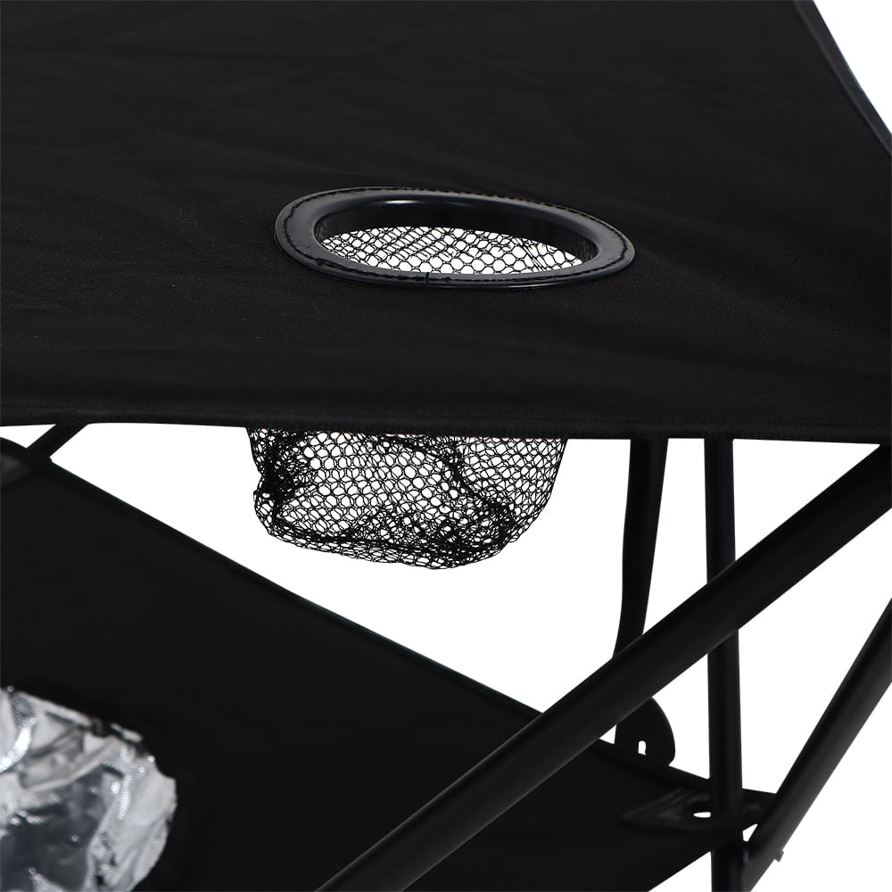 Mesa Dobrável Ultra Light Preta Porta Copos e Coller Bel