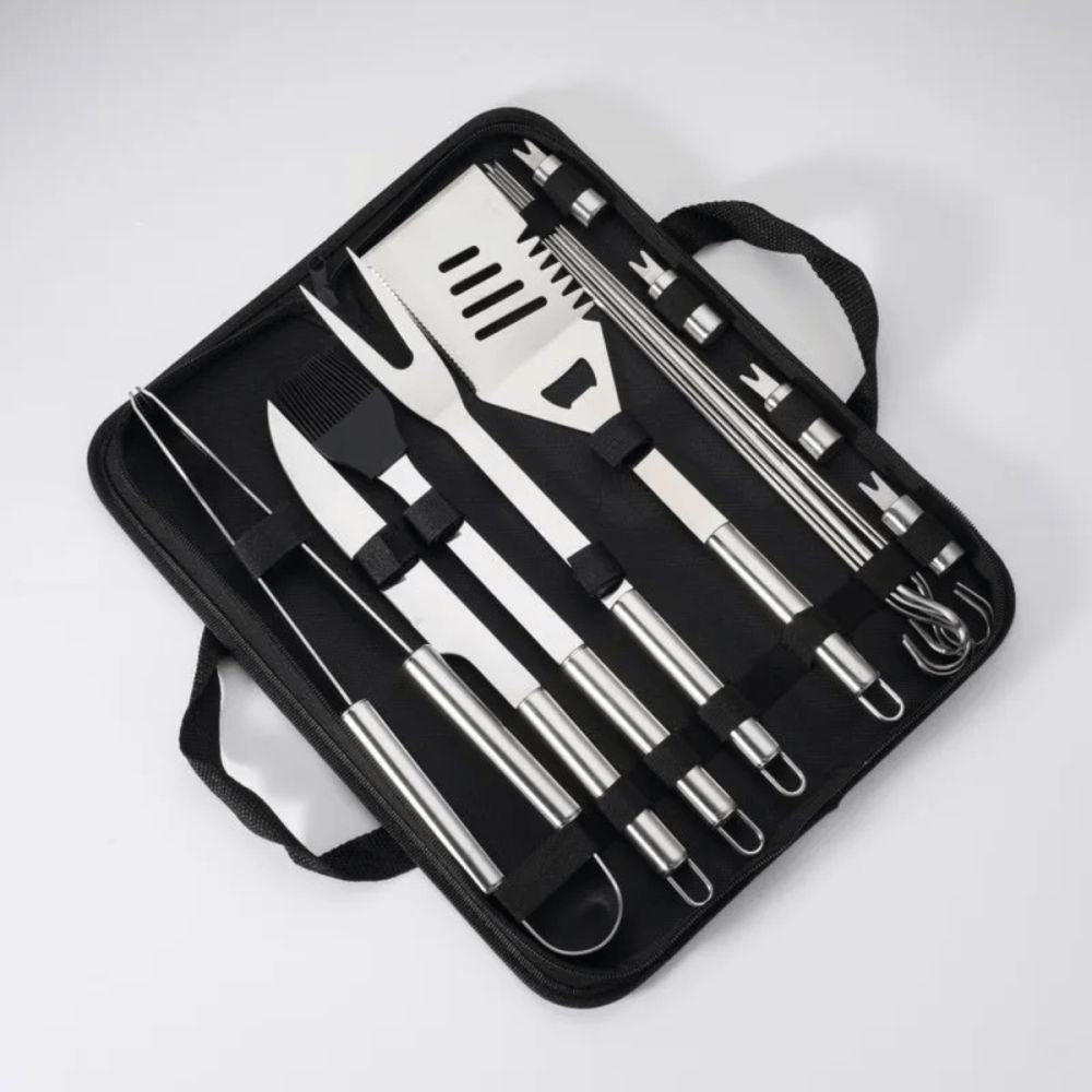 Kit Churrasco Inox Premium 16 Peças Com Estojo Bel Inox