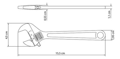 Chave Ajustável P/Porcas 6Pol Aço Carbono Cromada Tramontina