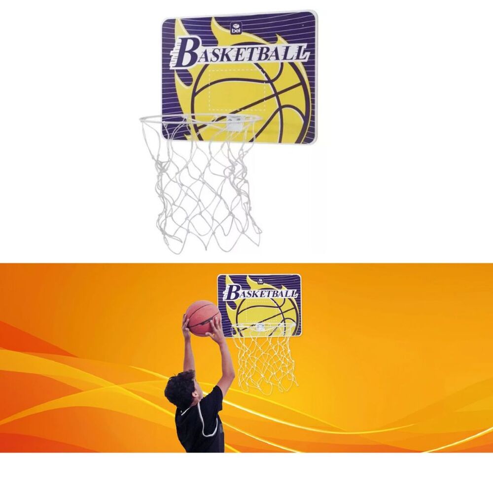 Tabela De Basquete Com Aro E Rede Roxo 59X44 Cm Belfix