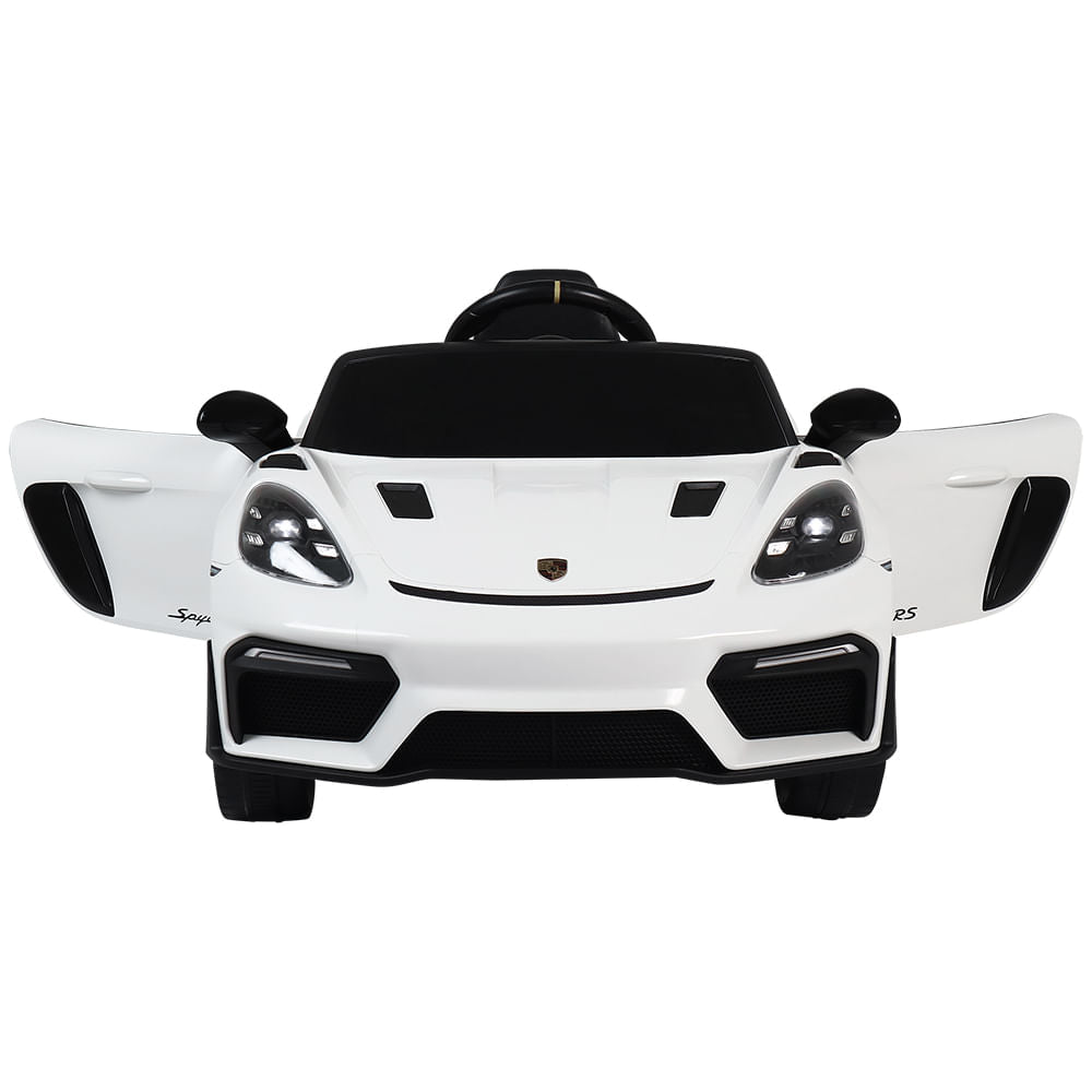 Carro Elétrico Infantil Porsche Spyder 718 RS 12V Branco Bel
