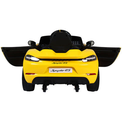 Carro Elétrico Infantil Porsche Spyder 718 RS 12V Amarelo Bel