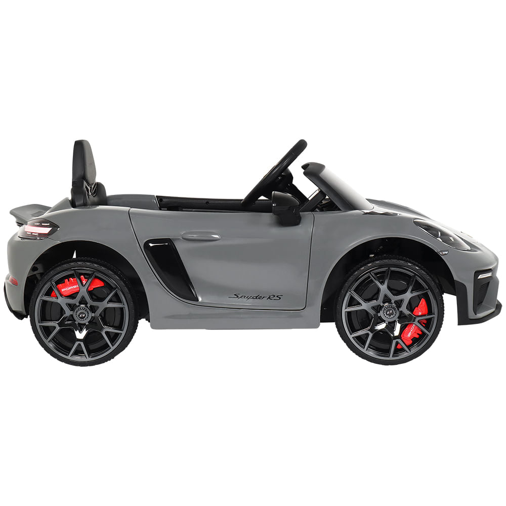 Carro Elétrico Infantil Porsche Spyder 718 RS 12V Cinza Bel