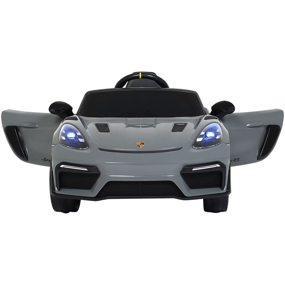 Carro Elétrico Infantil Porsche Spyder 718 RS 12V Cinza Bel