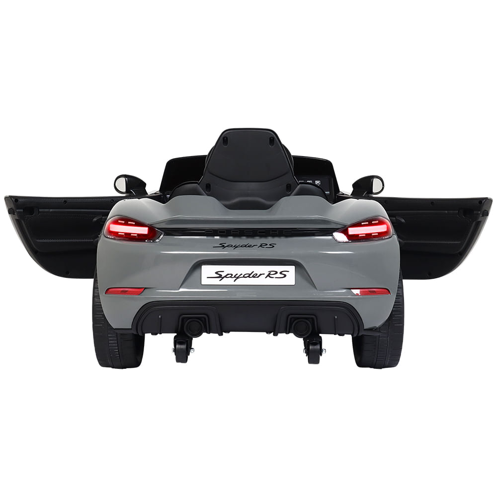 Carro Elétrico Infantil Porsche Spyder 718 RS 12V Cinza Bel