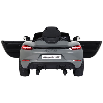 Carro Elétrico Infantil Porsche Spyder 718 RS 12V Cinza Bel