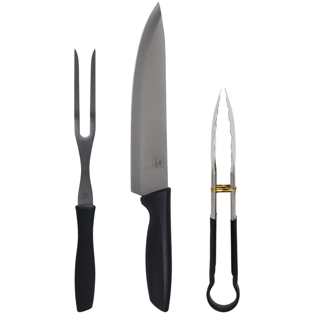 Kit Churrasco com 3 peças Aço Inox 257100 Bel