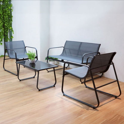 Conjunto de Mesa para Jardim Weekend Preto 4Pçs 83508 Bel
