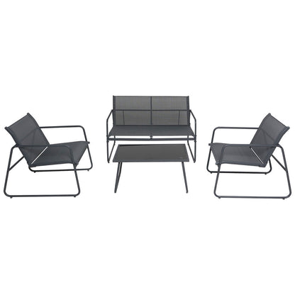 Conjunto de Mesa para Jardim Weekend Preto 4Pçs 83508 Bel