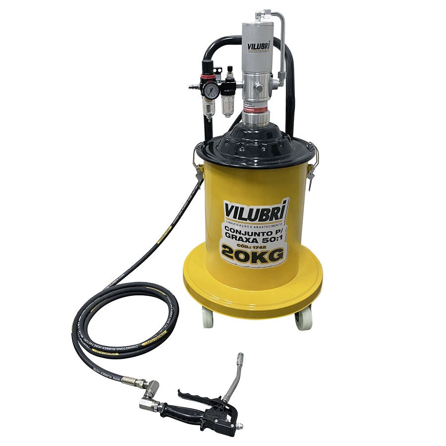 Propulsora Engraxadeira Pneumática para Graxa 20kg Vilubri