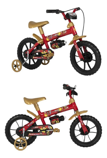 Bicicleta Infantil TK3 Aro 12 - Arco Vermelho e Dourado