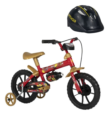 Bicicleta Infantil TK3 Aro 12 - Arco Vermelho e Dourado