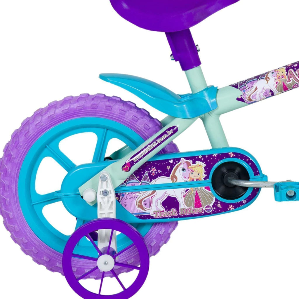 Bicicleta Aro 12 Infantil Track Arco Íris Menta com Azul