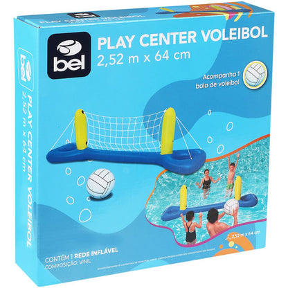 Play Center Voleibol Inflável Rede 2,52 m x 64 cm + Bola Bel
