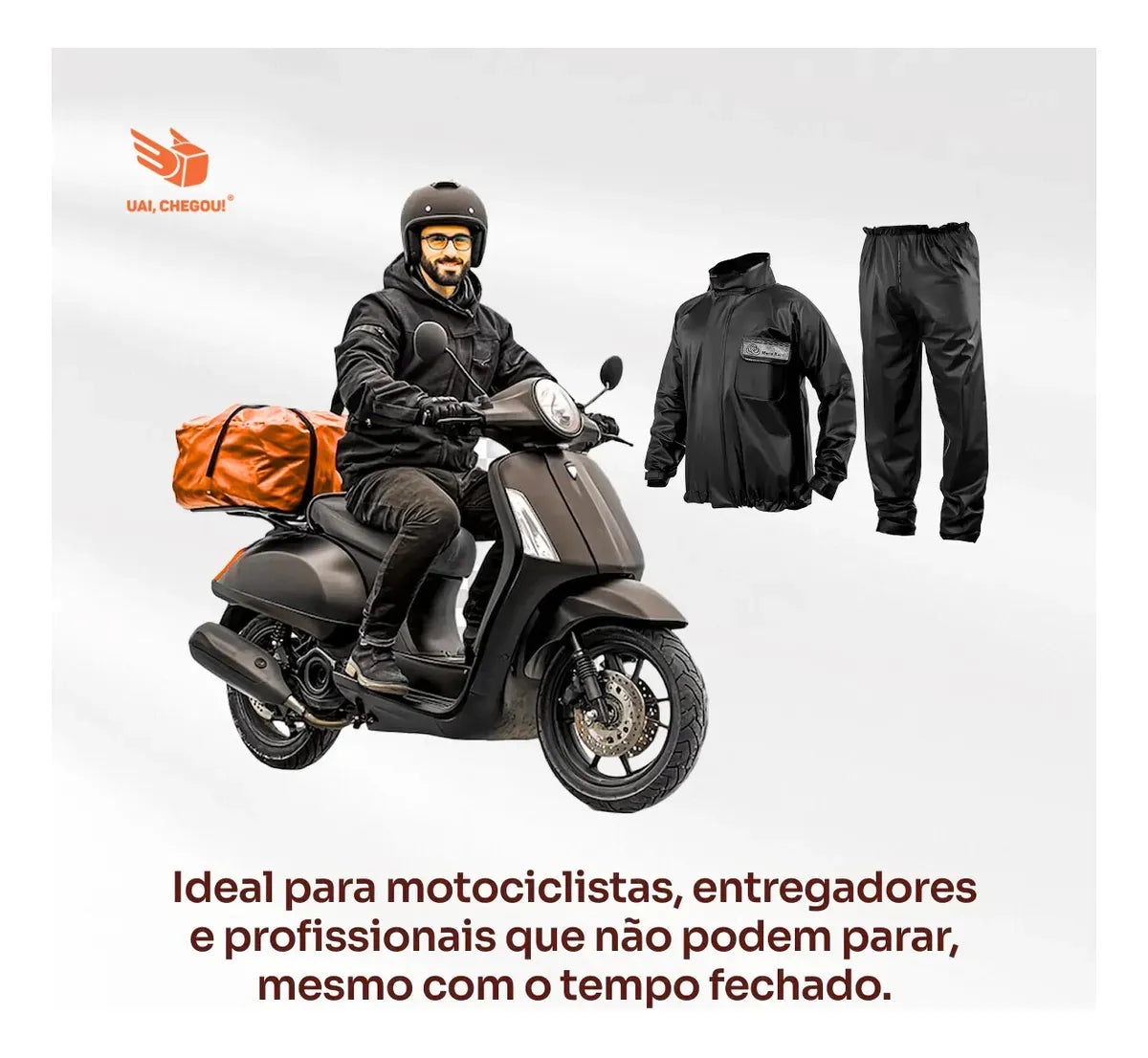 Capa Chuva Brascamp Jaqueta + Calça Motoqueiro Tamanho EXG