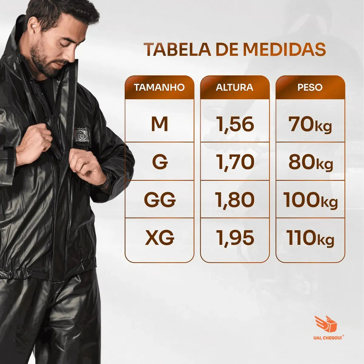 Capa Chuva Brascamp Jaqueta + Calça Motoqueiro Tamanho EXG