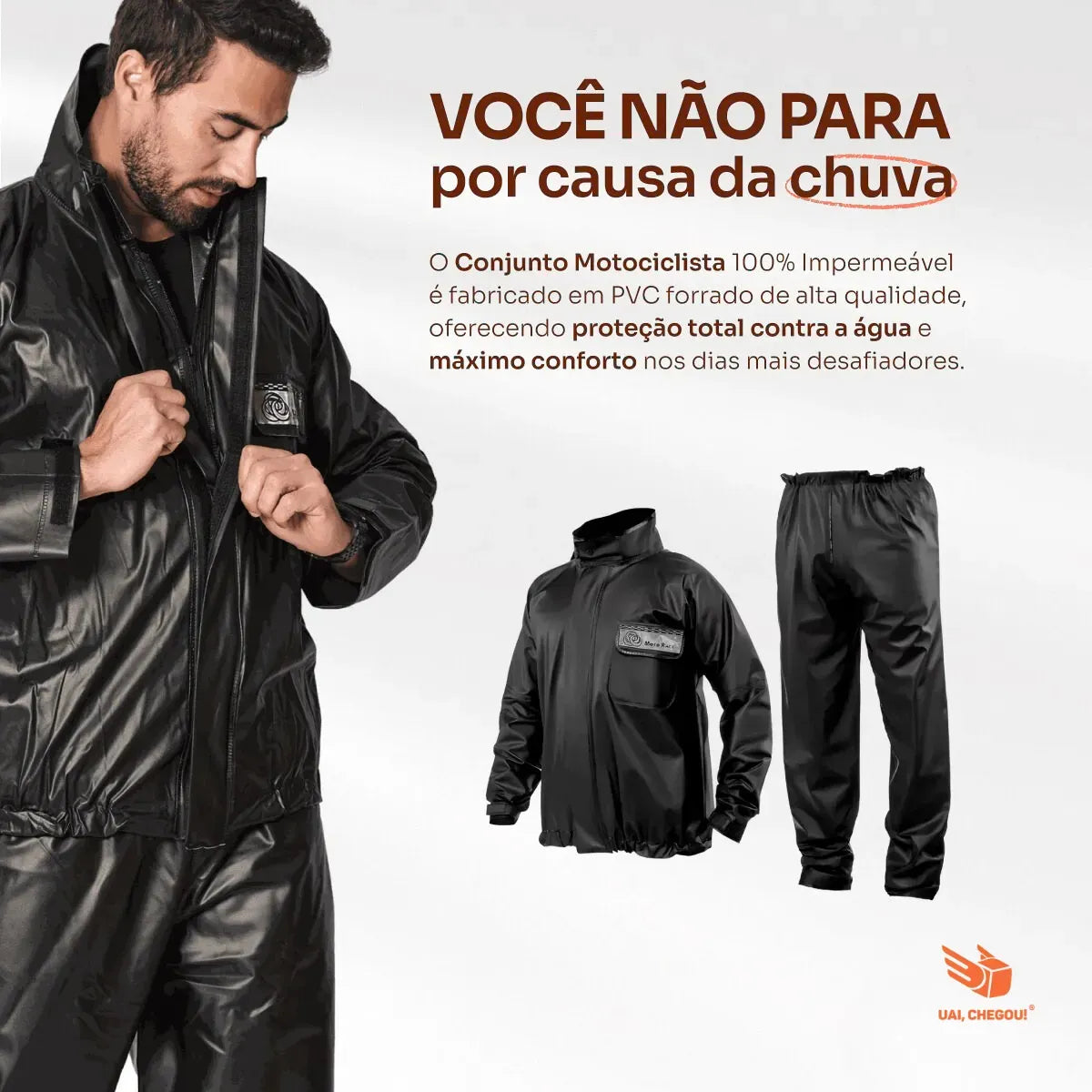 Capa Chuva Brascamp Jaqueta + Calça Motoqueiro Tamanho EXG
