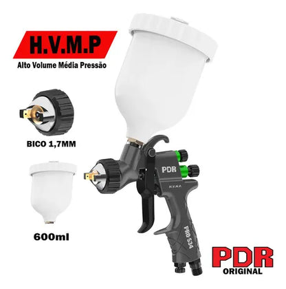 PISTOLA PINTURA GRAV. HVMP B. 1,7MM COPO 600ML PRO534B PDR