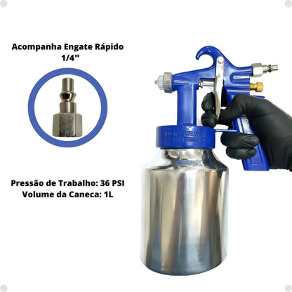 Pistola De Pintura Ar Direto Pro-516 Pdr Bico1,2mm Cor Azul
