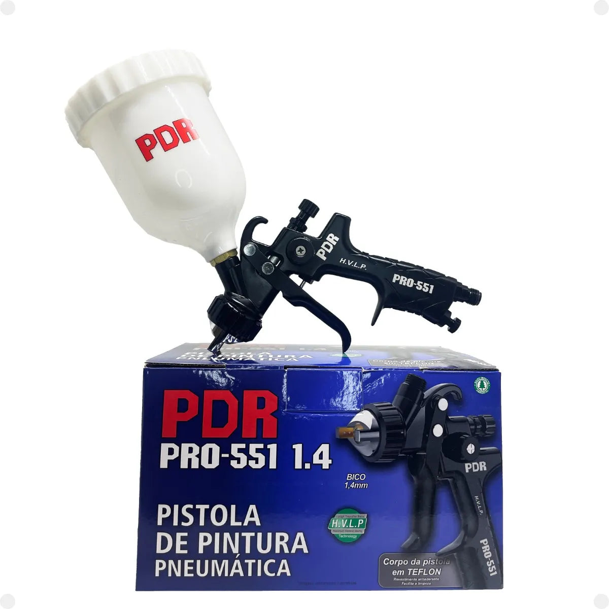 PISTOLA PINTURA GRAVIDADE HVLP 1,4MM 600ML PRETO PRO551 PDR
