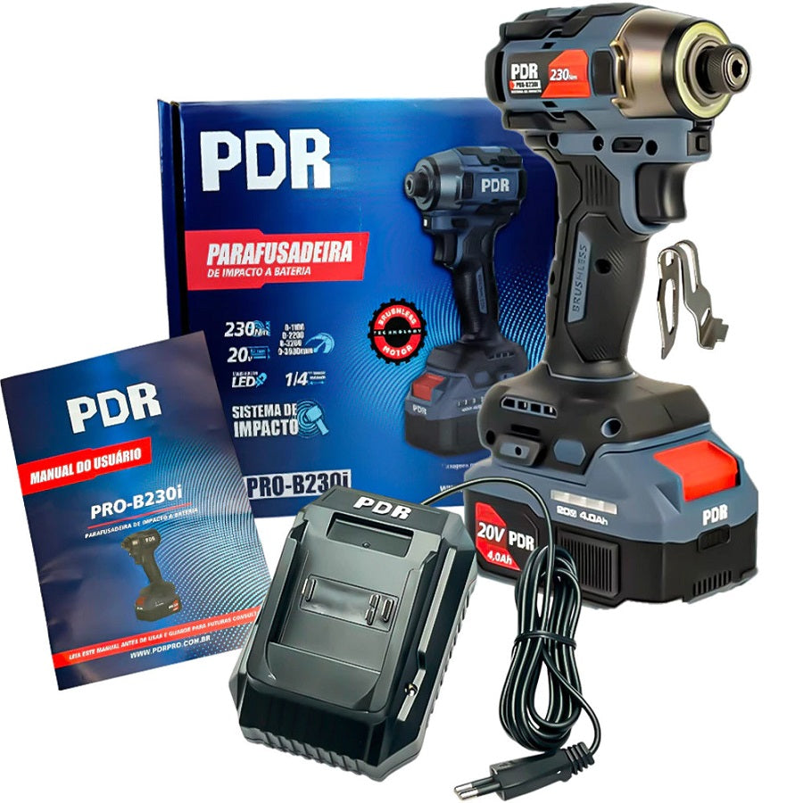 Parafusadeira Impacto Bateria PRO-B230i 1/4" Sextavado PDR